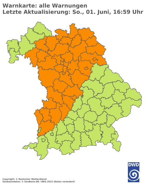 Aktuelle Wetterwarnungen für  Ebersberg
