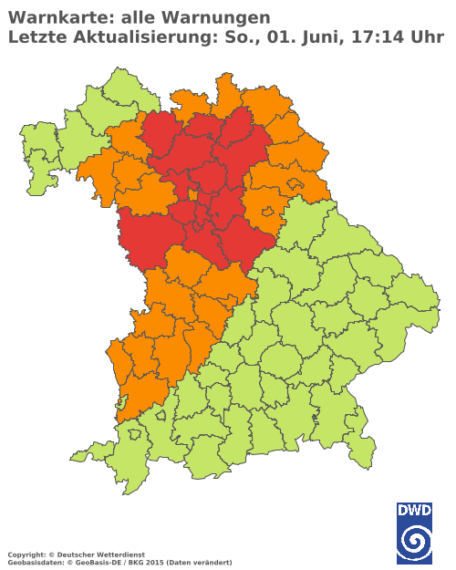 Aktuelle Wetterwarnungen für  Ebersberg