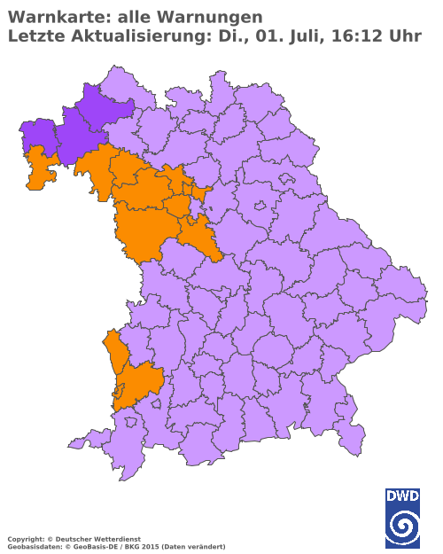 Aktuelle Wetterwarnungen für  Ebersberg
