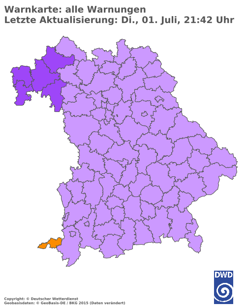 Aktuelle Wetterwarnungen für  Ebersberg
