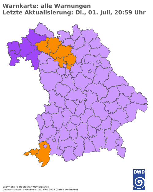 Aktuelle Wetterwarnungen für  Ebersberg
