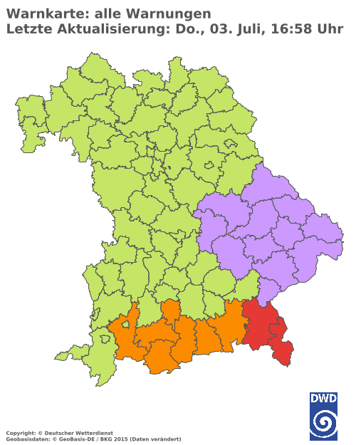 Aktuelle Wetterwarnungen für  Ebersberg