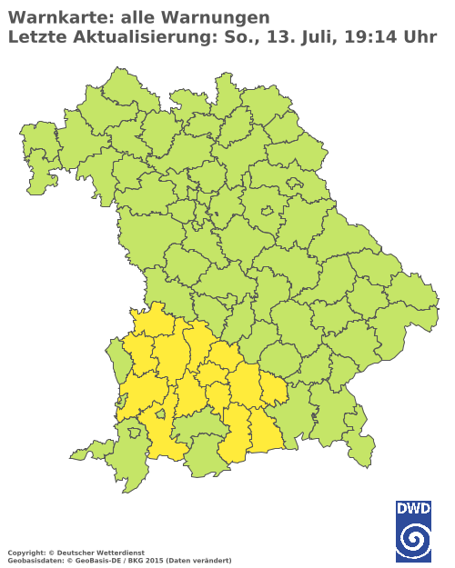 Aktuelle Wetterwarnungen für  Ebersberg