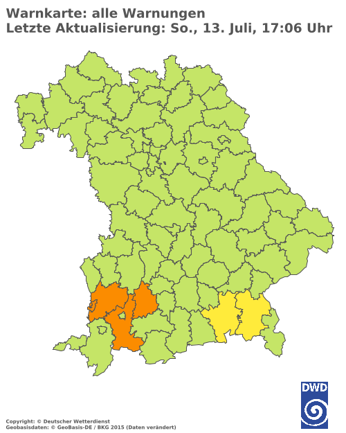 Aktuelle Wetterwarnungen für  Ebersberg