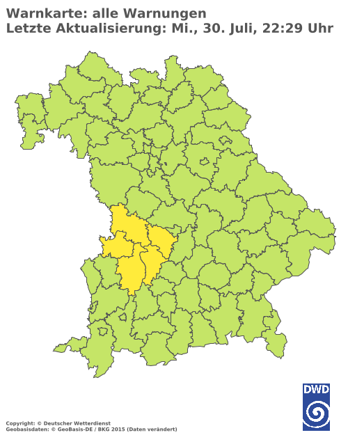 Aktuelle Wetterwarnungen für  Ebersberg