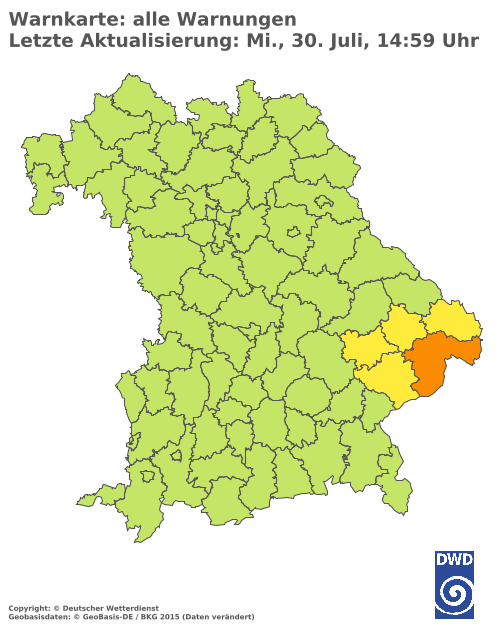 Aktuelle Wetterwarnungen für  Ebersberg