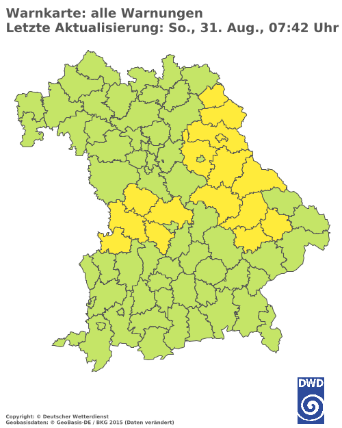 Aktuelle Wetterwarnungen für  Ebersberg