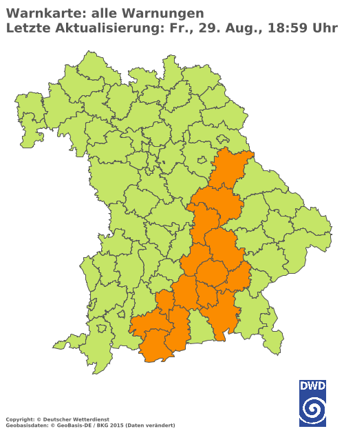 Aktuelle Wetterwarnungen für  Ebersberg
