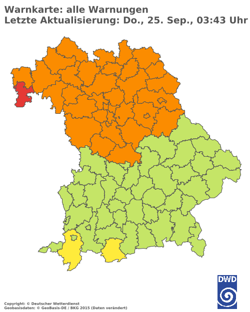 Aktuelle Wetterwarnungen für  Ebersberg