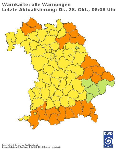 Aktuelle Wetterwarnungen für  Ebersberg