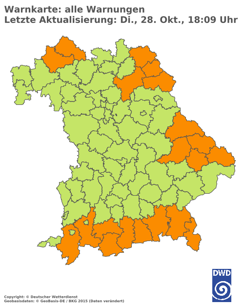 Aktuelle Wetterwarnungen für  Ebersberg