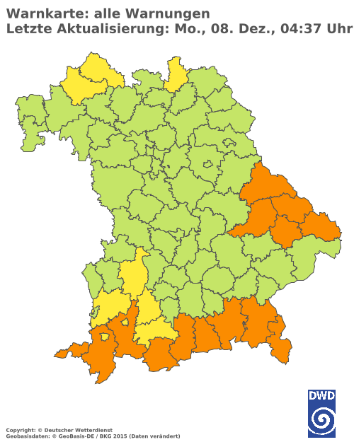Aktuelle Wetterwarnungen für  Ebersberg