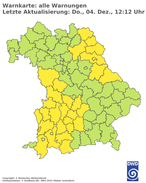 Aktuelle Wetterwarnungen für Ebersberg