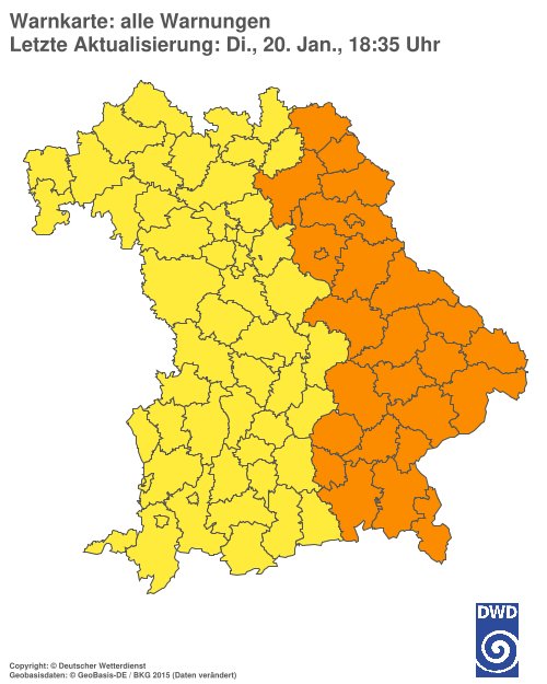 Aktuelle Wetterwarnungen für  Ebersberg