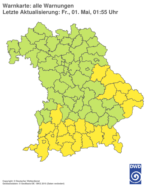 Aktuelle Wetterwarnungen für  Ebersberg