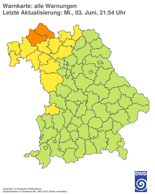 Aktuelle Wetterwarnungen für  Ebersberg