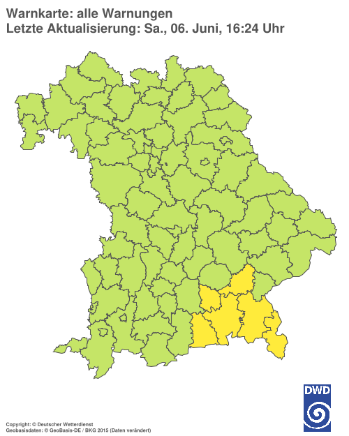 Aktuelle Wetterwarnungen für Ebersberg