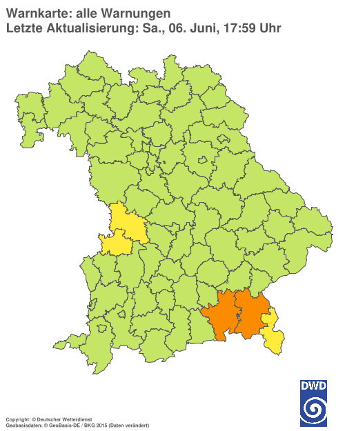 Aktuelle Wetterwarnungen für Ebersberg