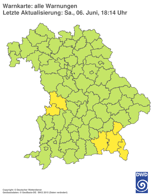 Aktuelle Wetterwarnungen für Ebersberg
