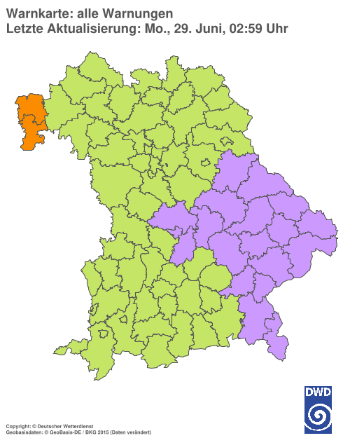 Aktuelle Wetterwarnungen für  Ebersberg