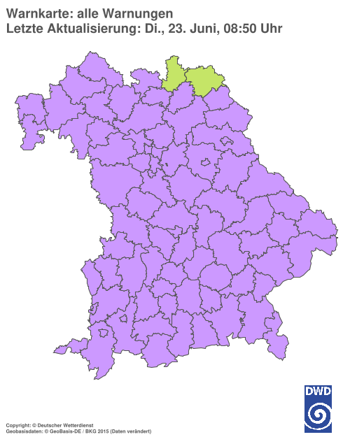 Aktuelle Wetterwarnungen für Ebersberg