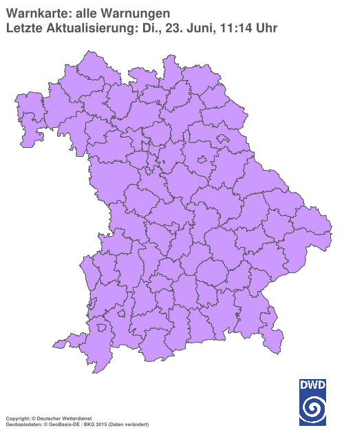 Aktuelle Wetterwarnungen für Ebersberg