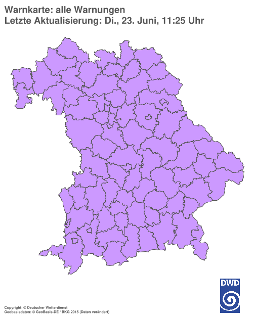 Aktuelle Wetterwarnungen für Ebersberg