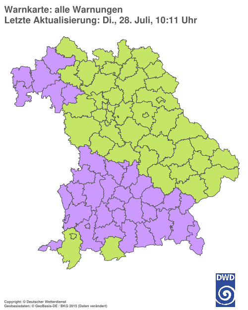 Aktuelle Wetterwarnungen für  Ebersberg