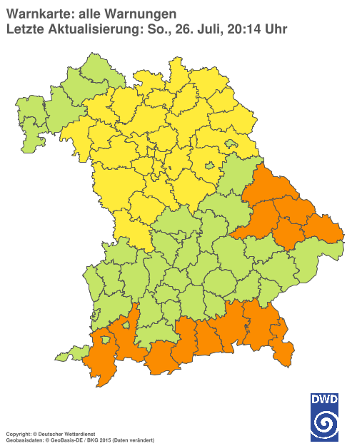 Aktuelle Wetterwarnungen für  Ebersberg