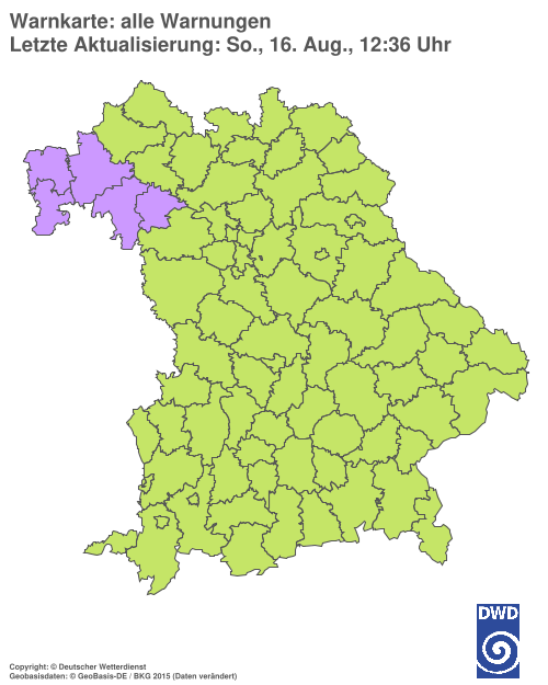 Aktuelle Wetterwarnungen für Ebersberg
