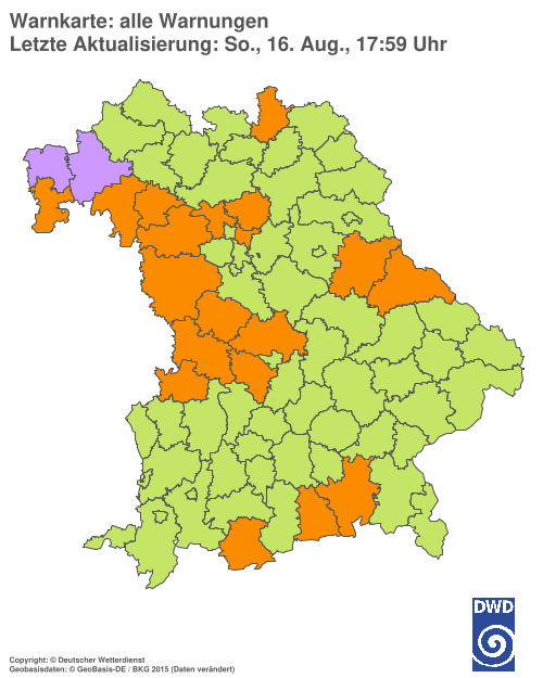 Aktuelle Wetterwarnungen für  Ebersberg