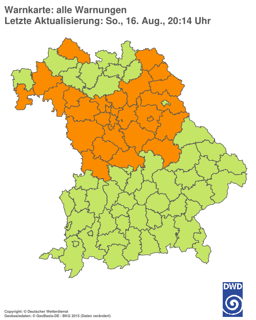 Aktuelle Wetterwarnungen für  Ebersberg