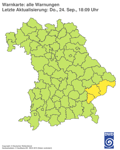 Aktuelle Wetterwarnungen für Ebersberg