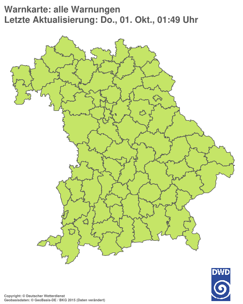 Aktuelle Wetterwarnungen für Ebersberg