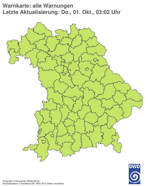Aktuelle Wetterwarnungen für Ebersberg