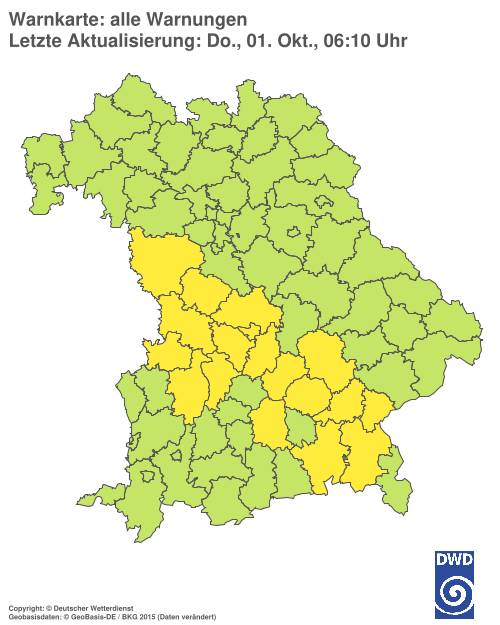 Aktuelle Wetterwarnungen für Ebersberg