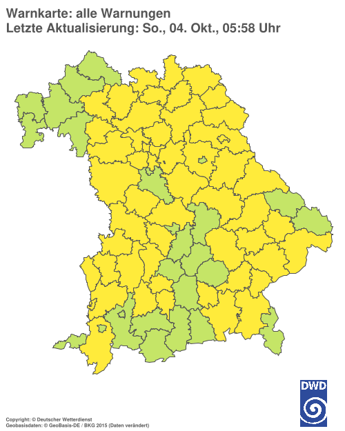 Aktuelle Wetterwarnungen für Ebersberg