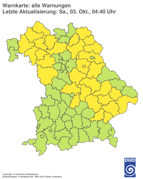 Aktuelle Wetterwarnungen für Ebersberg