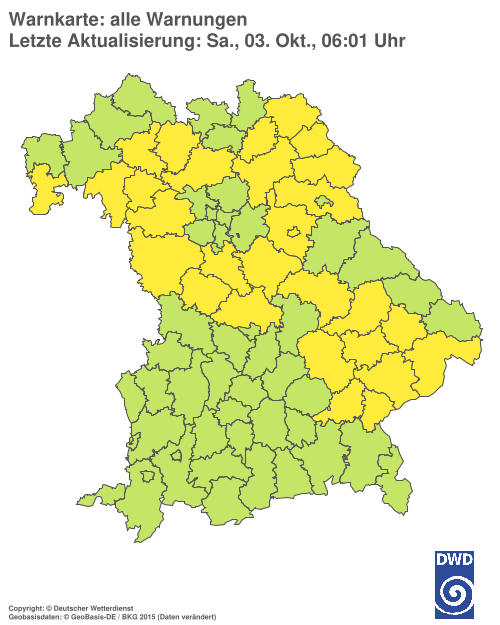 Aktuelle Wetterwarnungen für Ebersberg