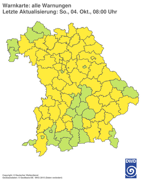 Aktuelle Wetterwarnungen für Ebersberg