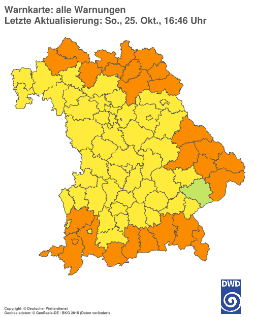 Aktuelle Wetterwarnungen für  Ebersberg