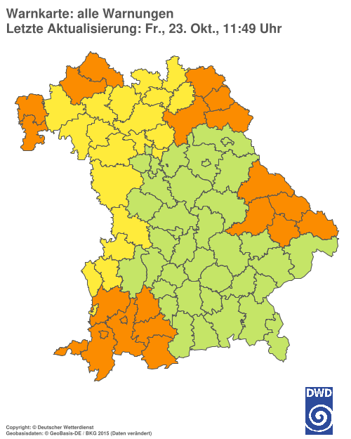Aktuelle Wetterwarnungen für  Ebersberg