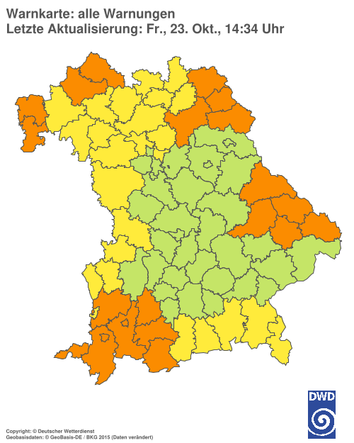 Aktuelle Wetterwarnungen für  Ebersberg