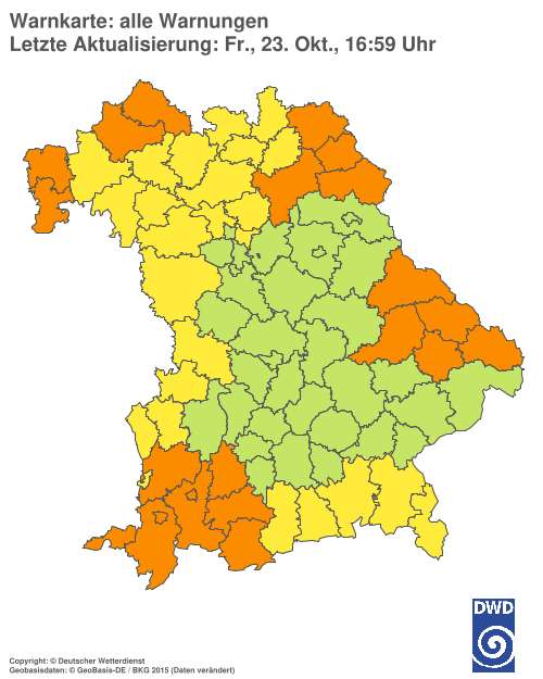 Aktuelle Wetterwarnungen für  Ebersberg