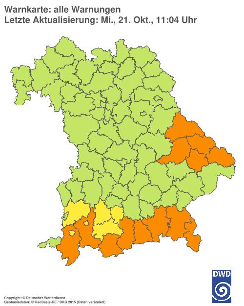 Aktuelle Wetterwarnungen für  Ebersberg