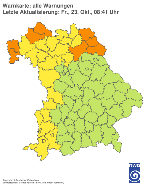Aktuelle Wetterwarnungen für  Ebersberg