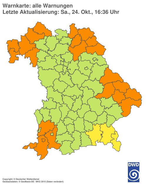 Aktuelle Wetterwarnungen für  Ebersberg