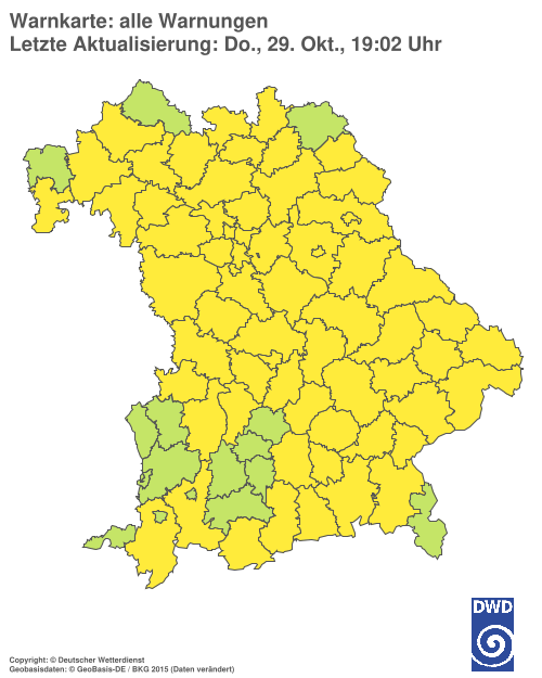 Aktuelle Wetterwarnungen für Ebersberg