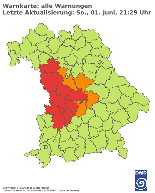 Aktuelle Wetterwarnungen für  Ebersberg