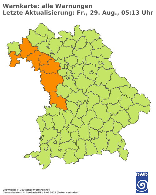 Aktuelle Wetterwarnungen für  Ebersberg